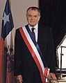President Patricio Aylwin (in office 1990–1994) wearing the presidential sash in his official portrait.