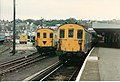 BR Class 202 6L DEMU no. 1011 with Class 205 3H DEMU no. 205010, Hastings, 24 September 1986.jpg