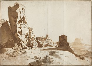 Les rochers fantastiques et le château de Bomarzo (vers 1625), Washington, National Gallery of Art.