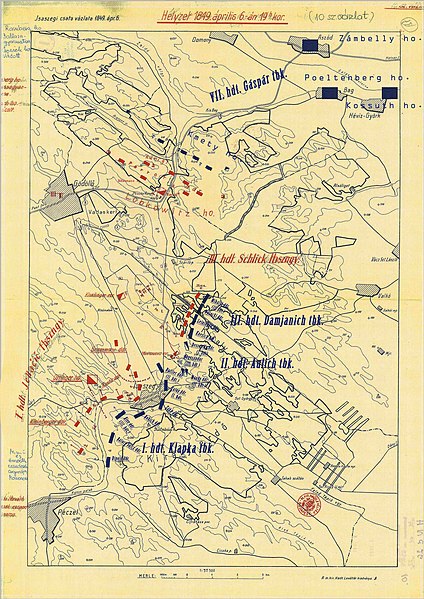 File:Battle of Isaszeg map from 06.04.1849. The situation at 19 o'clock.jpg