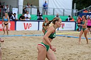 Deutsch: Beachhandball Europameisterschaften 2019 (Beach handball Euro); Tag 6: 7. Juli 2019 – Frauenfinale, Dänemark-Ungarn 2:0 (18:12, 23:22) English: Beach handball Euro; Day 6: 7 July 2019 – Women's Final – Denmark-Hungary 2:0 (18:12, 23:22)