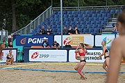 Deutsch: Beachhandball Europameisterschaften 2019 (Beach handball Euro); Tag 2: 3. Juli 2019 – Frauen, Vorrunde Gruppe D, Ukraine-Deutschland 2:0 (23:22, 32:24) English: Beach handball Euro; Day 2: 3 July 2019 – Women Preliminary Round Group D – Ukraine-Germany 2:0 (23:22, 32:24)