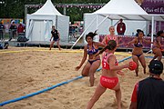 Deutsch: Beachhandball bei den Olympischen Jugendspielen 2018; Tag 5, 10. November 2018; Mädchen, Platzierungsrunde - Amerikanisch-Samoa-Türkei 0:2 English: Beach handball at the 2018 Summer Youth Olympics at 11 October 2018 – Girls Consolation Round – American Samoa-Turkey 0:2