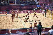 Deutsch: Beachhandball bei den Olympischen Jugendspielen 2018; Tag 4, 10. Oktober 2018; Mädchen, Vorrunde, Gruppe A - Ungarn-Chinese Taipei (Taiwan) 2:0 English: Beach handball at the 2018 Summer Youth Olympics at 10 October 2018 – Girls Preliminary Round Group A‎ – Hungary-Chinese Taipei 2:0