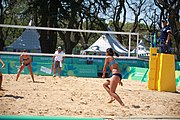 Deutsch: Beachvolleyball bei den Olympischen Jugendspielen 2018; Tag 8, 14. Oktober 2018; Mädchen, Achtelfinale – Mexiko-China 0:2 (15–21/16–21) English: Beach volleyball at the 2018 Summer Youth Olympics at 14 October 2018 – Girls Round of 16 – Mexico-China 0:2 (15–21/16–21)