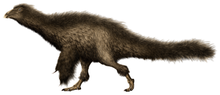 Life restoration of Beipiaosaurus with brown feathers Beipiaosaurus Restoration.png