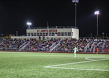 A view inside Belson Stadium, the home of the St. John's men's and women's soccer teams on the Queens Campus Belson View.jpg