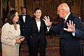 English: Betancourt with her mother and Giorgio Napolitano