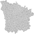 English: Blank map of Nièvre department, France. Communes are outlined. Français : Carte vierge du département de la Nièvre, France. Le découpage en communes est affiché.