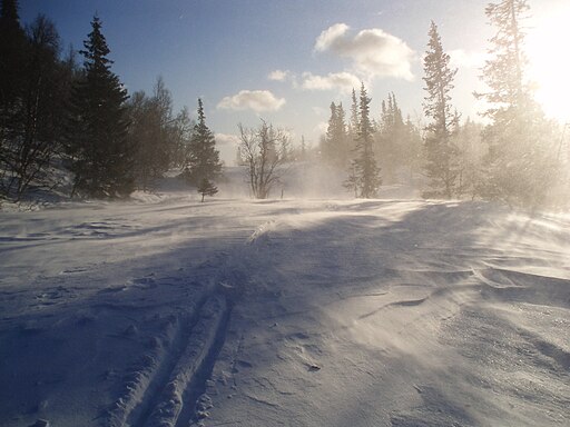 Blowing snow in Norway