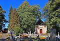Čeština: Chráněná lípa a kaple na hřbitově v Božejově English: Protected lime tree and cemetery chapel in Božejov, Czech Republic.