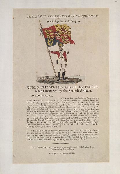 File:Bodleian Libraries, The Royal Standard of our country with Queen Elizabeth's speech to her people, when threatened by the Spanish Armada.jpg