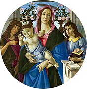 Sandro Botticelli, La Virgen y el Niño, con San Juan y ángeles