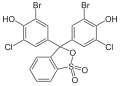 Deutsch: Struktur von Bromchlorphenolblau English: Structure of Bromochlorophenol blue