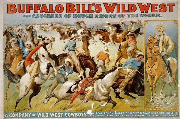 In 1893, over two million patrons saw Buffalo Bill's Wild West perform during the Columbian Exposition in Chicago, Illinois.