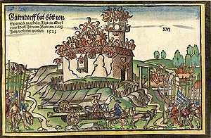 The destruction of the castle in 1523