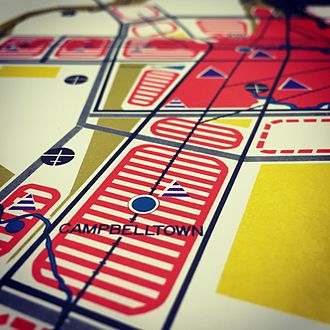 The SROP called for development along the Main South railway line and a major new centre at Campbelltown. Campbelltown as shown on Sydney Region Outline Plan, 1968.JPG