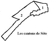 Ancien découpage des cantons de Sète.