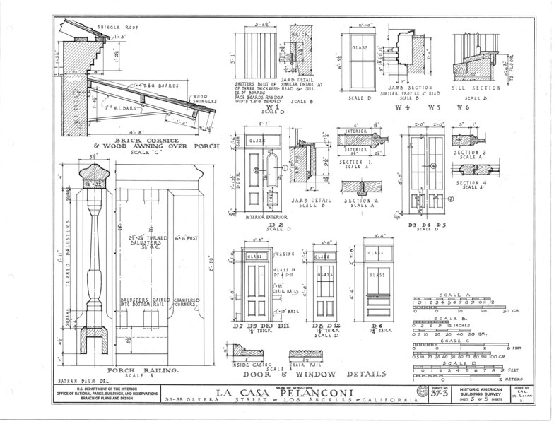 File:Casa Pelanconi, 33-35 Olvera Street, Los Angeles, Los Angeles County, CA HABS CAL,19-LOSAN,3- (sheet 5 of 5).tif