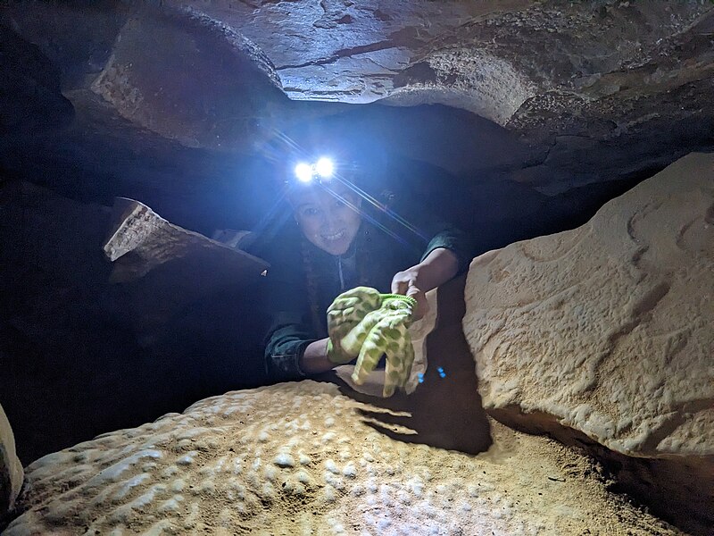 File:Caver in tight passageway. (aae95275-35fe-419f-904e-bf66e399a710).jpg