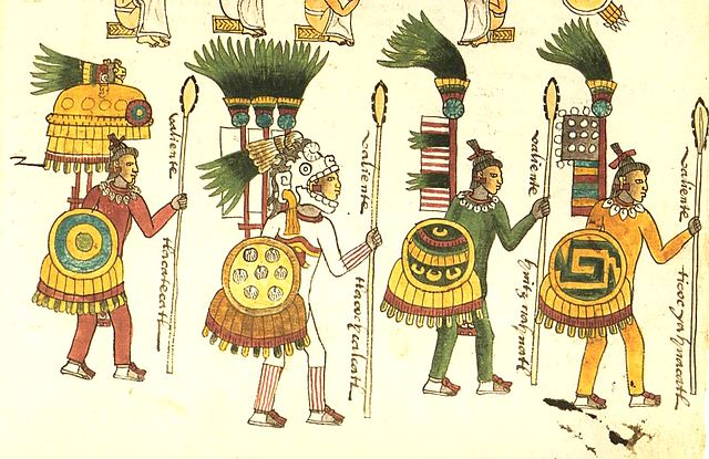 Aztec warriors as depicted in the Codex Mendoza
