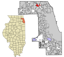 Cook County Illinois incorporated and unincorporated areas Prospect Heights highlighted.svg