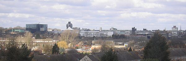 Corby, the administrative centre and largest settlement in North Northamptonshire