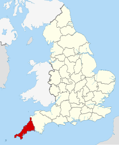 Mapa lokalizacyjna Kornwalii w Wielkiej Brytanii 2010.svg