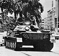 Cuban tank in the streets of Luanda, Angola, 1976 Cuban PT-76 Angola.JPG
