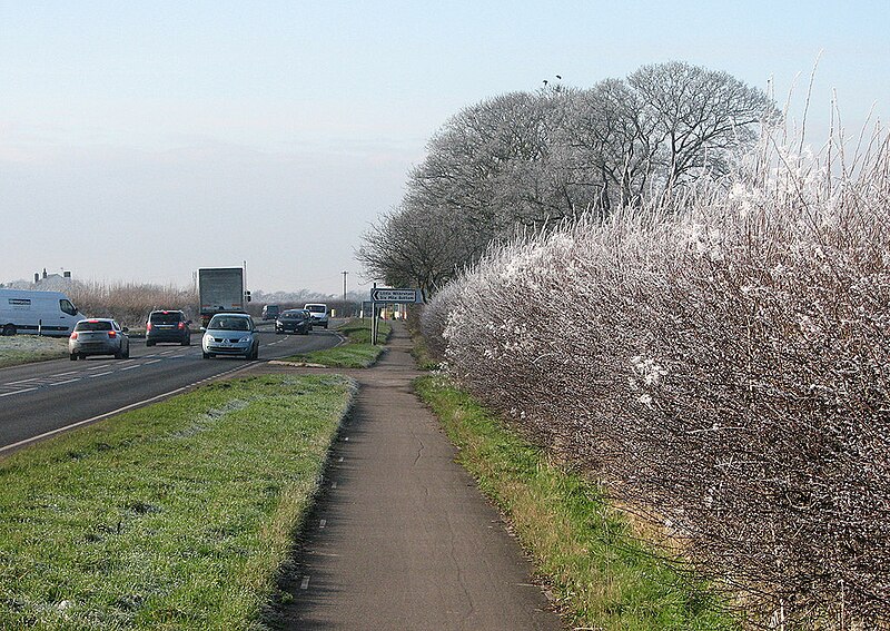 File:Cycle track by the A1303 - geograph.org.uk - 3299023.jpg