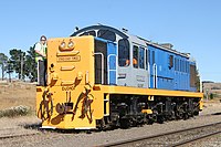 The DJ class, introduced from 1968, led to the end of steam traction in the South Island, and the whole of New Zealand, by 1971. DJ3107 on Taieri Gorge Railway 2.jpg