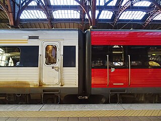 DSB IC3 74 and IR4 30 at Copenhagen Central Station.