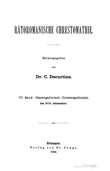 Decurtins - Rätoromanische chrestomathie, VI.djvu