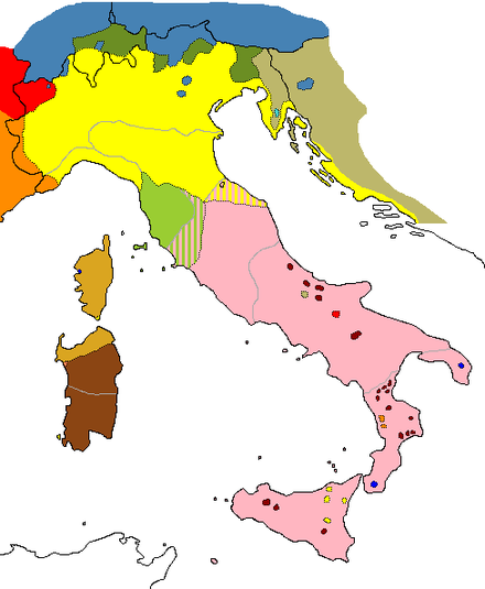 Распространение в италии. Карта диалектов Италии. Диалекты итальянского языка карта. Диалекты Италии. Карта итальянских диалектов.