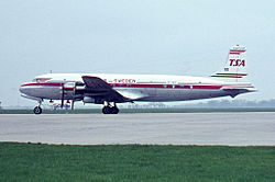 Die ersten Douglas DC-6 wurden 1960 erworben. Drei Jahre später betrieb TSA neun Maschinen dieses Typs.