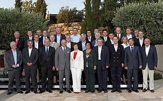 Foreign Ministers of the European Union countries in Limassol during Cyprus Presidency of the EU in 2012 EU Foreign Ministers Gymnich Meeting in Cyprus. 7.-8. September 2012 (7954502290).jpg