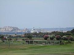 Sur fond de mer Méditerranée, îles du Frioul, et château d'If