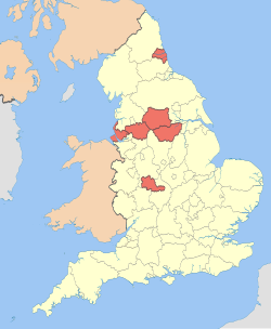 Die sechs Metropolitan Counties innerhalb von England