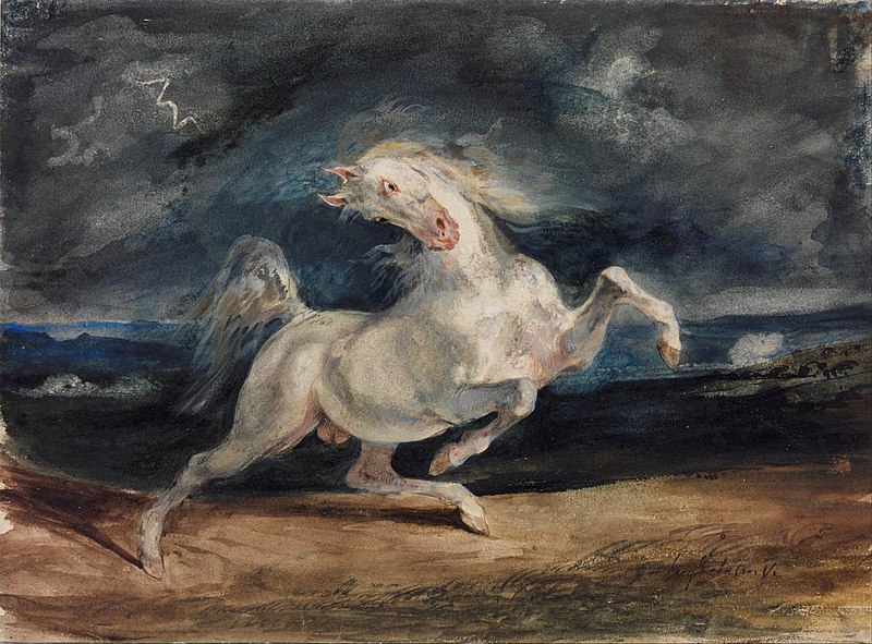 File:Eugene Delacroix - Horse Frightened by Lightning - Google Art Project.jpg