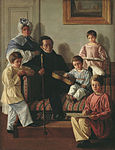 Портрет Олександра Олександровича Башилова і дітей графа де Бальмен, Якова і Саші.