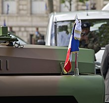 The presidential standard used on land. Fanion presidentiel command car 14 juillet 2012.jpg