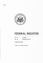 Thumbnail for File:Federal Register 2014-02-20- Vol 79 Iss 34 (IA sim federal-register-find 2014-02-20 79 34).pdf