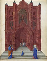 The west portals depicted in the Très Riches Heures du Duc de Berry (15th century)