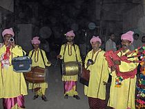 Hagyományos pandzsábi zenészek egy esküvőn