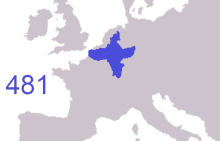 Frankların Avrupa'ya yayılmasını gösteren animasyonlu gif