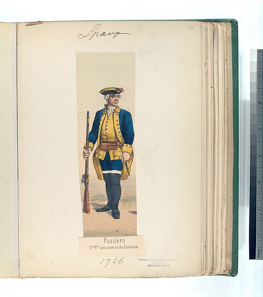 File:Fusilero. 2-o R.-to (Regimiento) voluntarios de Cataluña. (Año 1766) (NYPL b14896507-87603).jpg