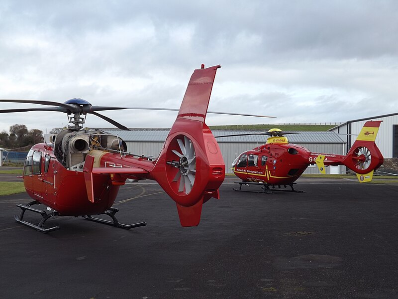 File:G-CGPI With G-OMAA Two Eurocopter EC135'S Helicopters (Babcock Mission Critical Services Onshore Ltd) (44736162860).jpg