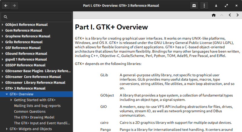 File:GNOME Devhelp 3.32 screenshot.png