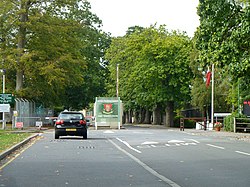 Gerbang untuk Pirbright Camp - geograph.org.inggris - 4163907.jpg