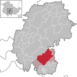 Tidigare läge för kommunen Gehren i Landkreis Weimarer Land